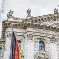 federal building facade night